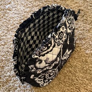 Vera Bradley Black and White Quilted Floral Cosmetic Bag